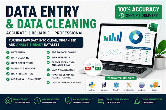 data entry, eda, and machine learning model training