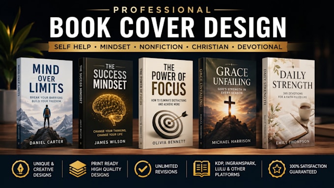 design self help, mindset, nonfiction, christian and devotional book cover