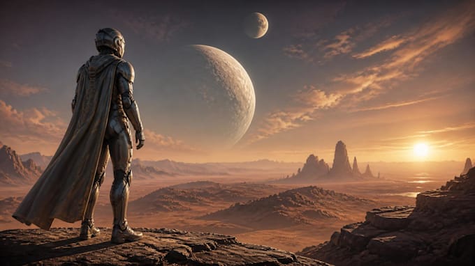 sci fi character illustration or sci fi character