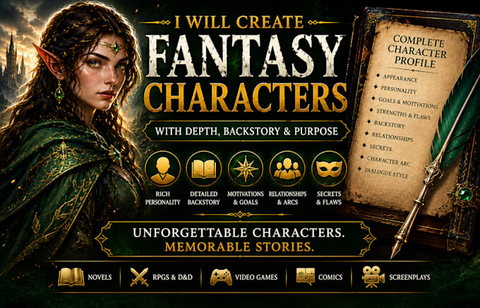 create fantasy characters with rich backstories