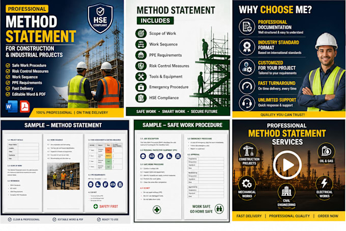 prepare professional method statement for construction projects