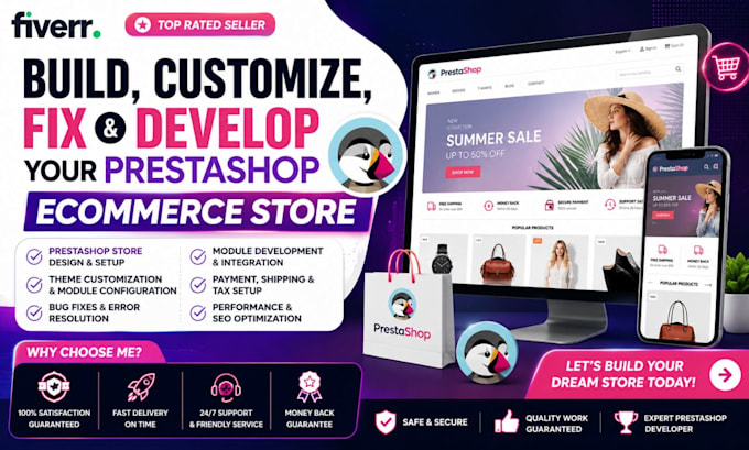 build prestashop ecommerce store, prestashop store redesign, prestashop website