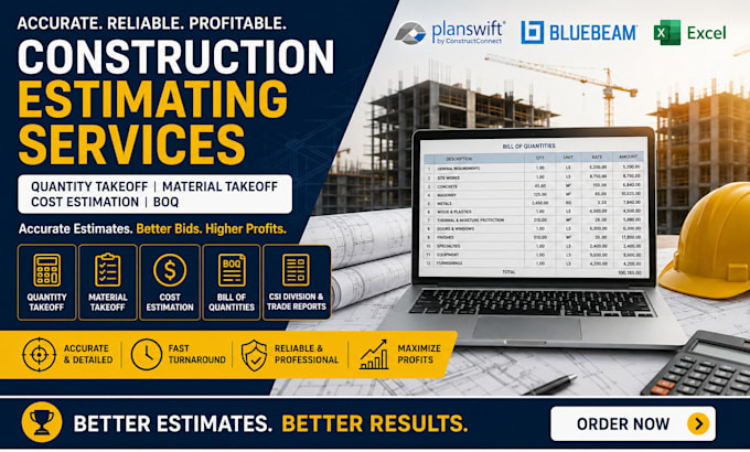 do quantity take off, material taking off, cost estimation, boq