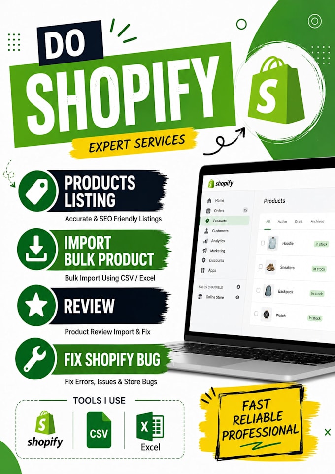 do shopify product listing import bulk product review fix shopify bugs