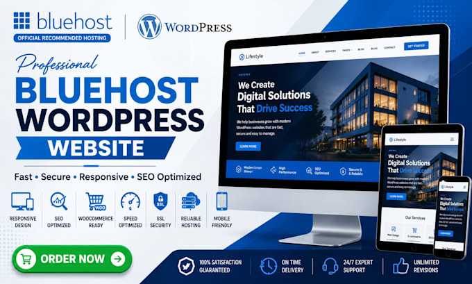 design, redesign, or customize your bluehost wordpress website professionally