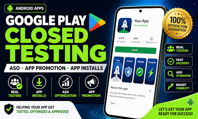 do aso app promotion app install and google play closed testing