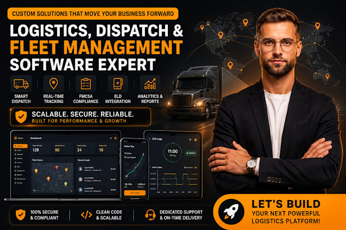 develop logistics dispatch, fmcsa fleet management, eld software, and eld app