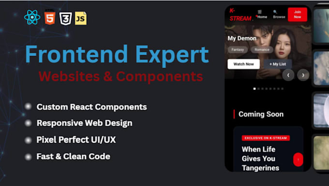 build custom react UI components, sliders, and modular web elements