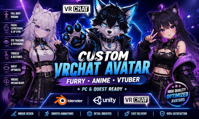 create custom vrchat avatar and vtuber model