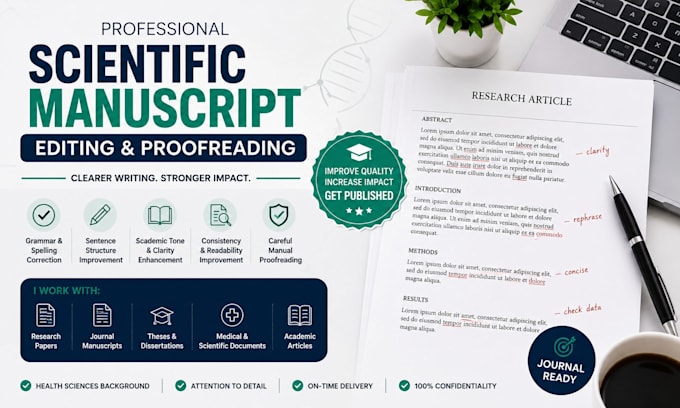 edit and proofread your scientific manuscript for journal publication