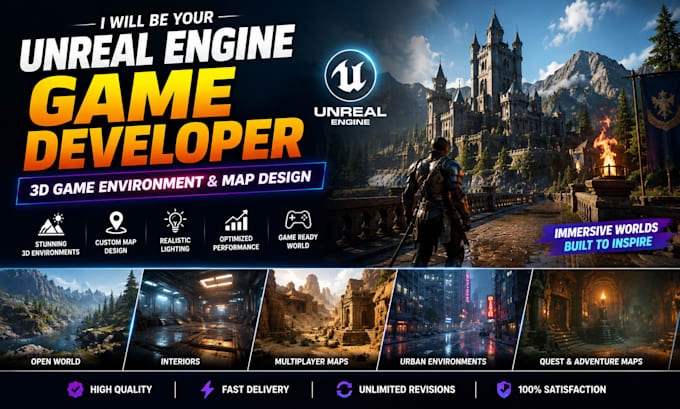 be your unreal engine game developer develop 3d game environment and map design