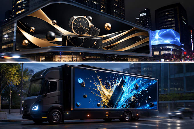 animate video ad to digital billboard, led display, screen, banner