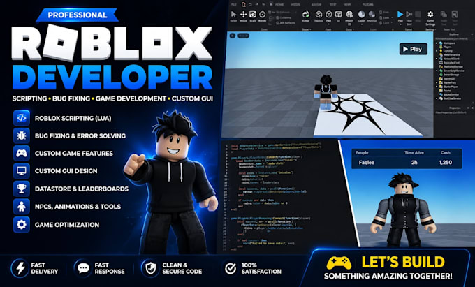 do roblox scripting bug fixing roblox studio game development and custom gui