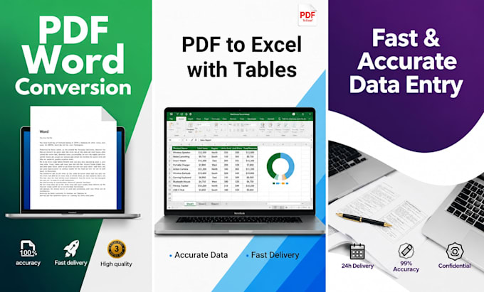 convert PDF data to word and excel with formulas automation