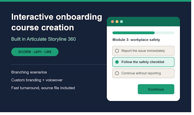 do interactive onboarding course content creation with articulate storyline 360