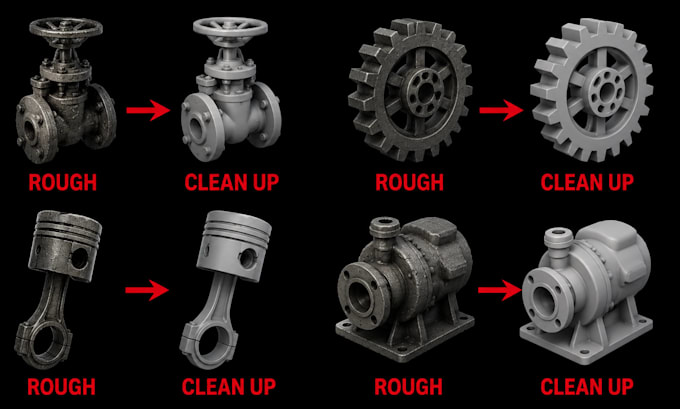 do stl and step file repair, 3d model fixing, mesh cleanup for 3d printing