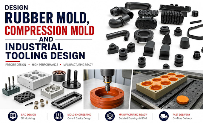 design rubber mold compression mold and industrial tooling design