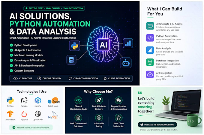develop python scripts, ai automation, and data analysis solutions