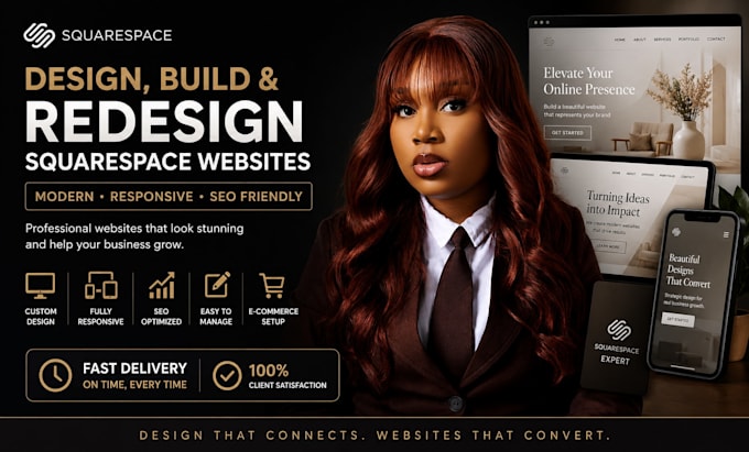 design and develop a custom squarespace website