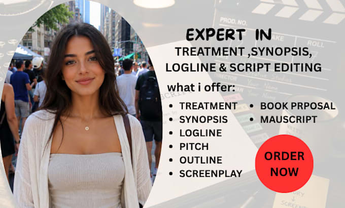 write logline synopsis screenplay treatment script coverage for movie script