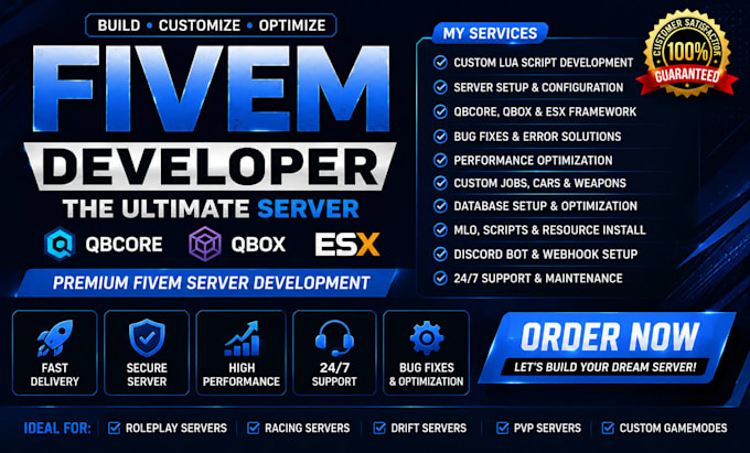 build a premium gta v fivem server with custom