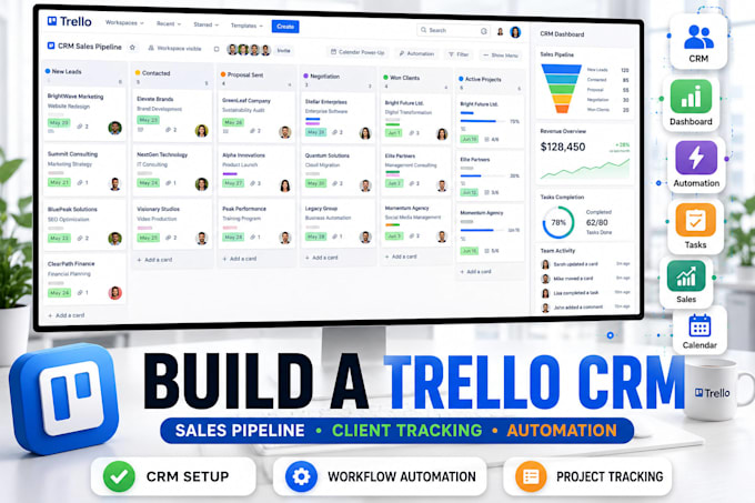 build a trello CRM sales pipeline and client management workflow