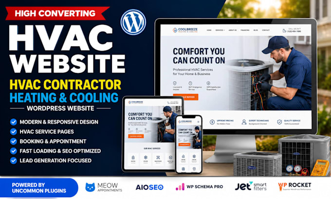 design hvac website hvac contractor heating and cooling wordpress website