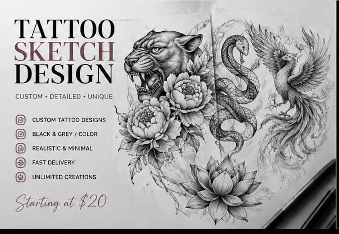 do tattoo design and tattoo sketch