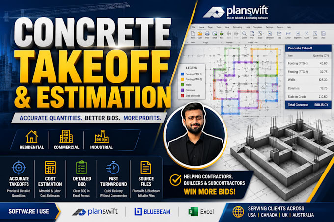do concrete material takeoff and estimation