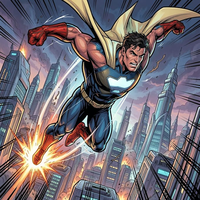 draw you dc or marvel style comic book and superhero