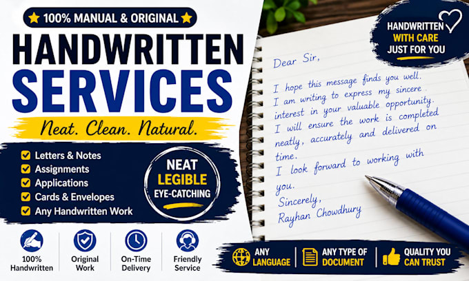 write natural handwritten notes, letters, and anything