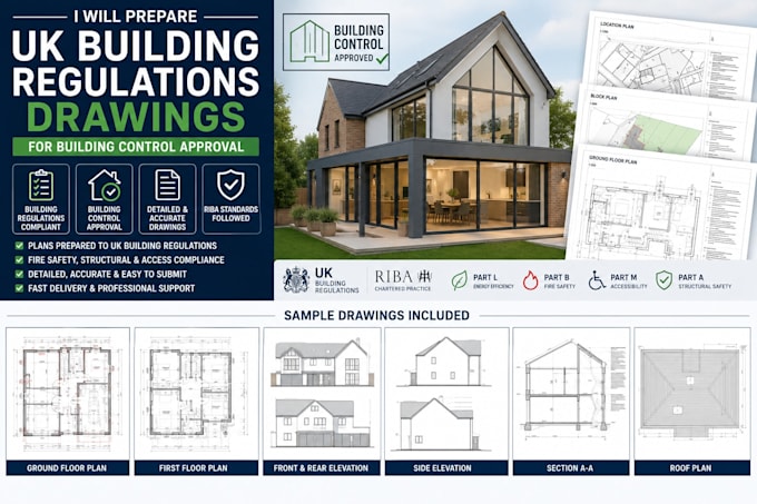 prepare UK building regulations drawings for building control approval