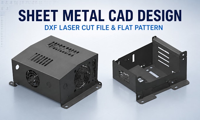 create sheet metal cad design, dxf laser cut file and flat pattern in solidworks