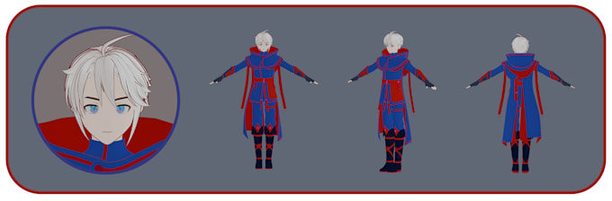 model a custom 3d anime character from your 2d design