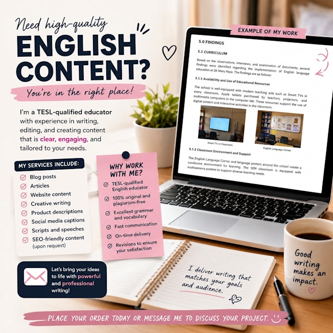 write english articles, blogpost, creative writing