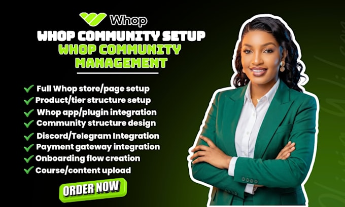 setup whop community whop online course whop management