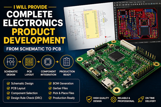 do pcb layout, kicad, footprints, electronics product development from schematic