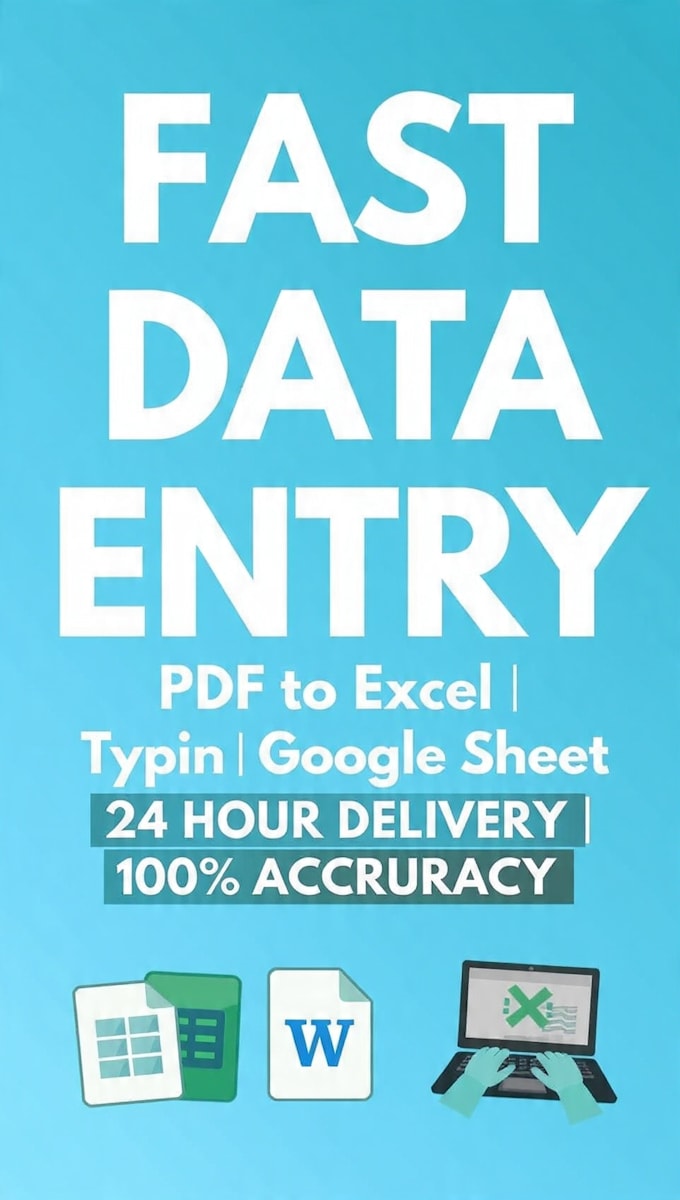 fast data entry PDF to excel with 24 hour delivery