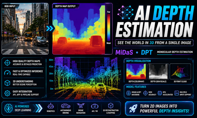 build a monocular depth estimation model using midas and dpt