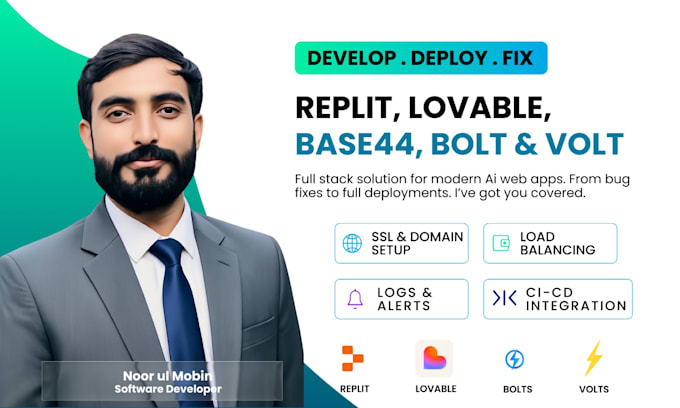 develop, deploy, and fix replit, lovable, base44, bolt,volt apps