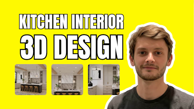 design 3d kitchen, modern kitchen interior and 3d rendering using 2020 software