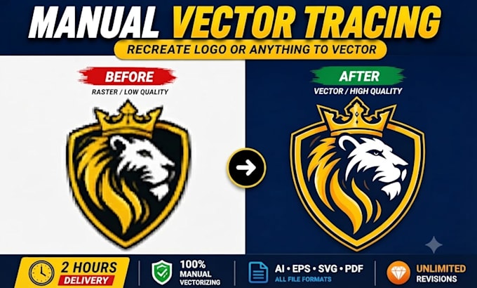manual vector tracing, vectorize logo, convert image to vector file