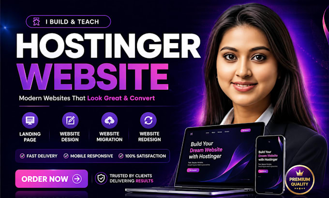 hostinger website design, build professionally hostinger wordpress landing page