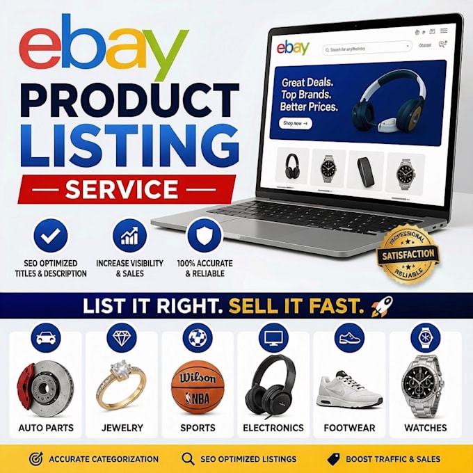 do ebay listing, ebay product listing, ebay lister, ebay product upload