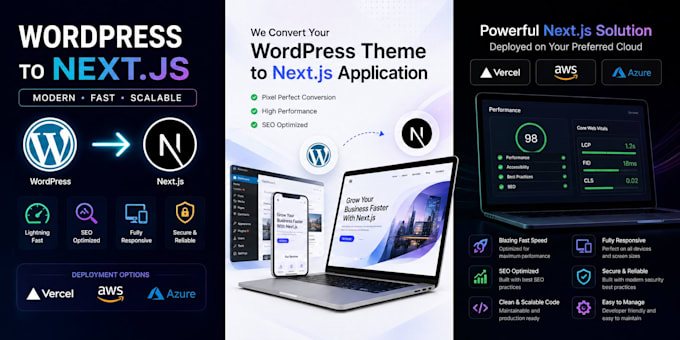 convert your wordpress theme or template into nextjs with vercel deployments