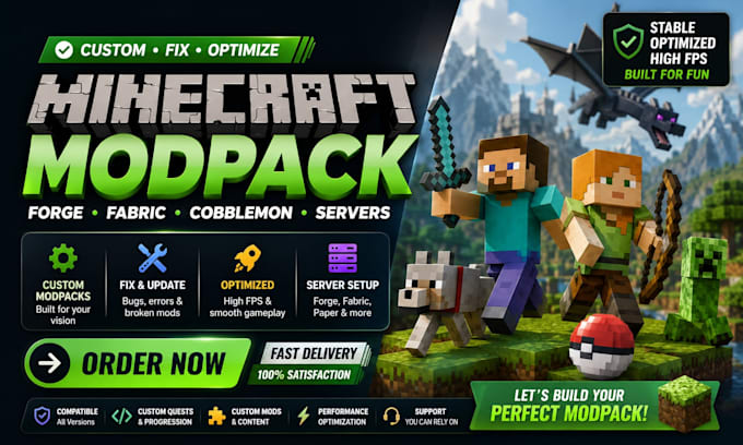 create fix optimize minecraft modpack forge fabric cobblemon server and quests
