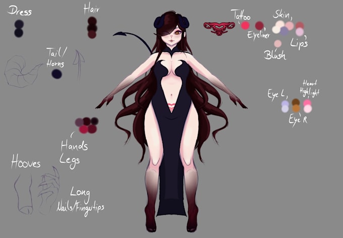 create a professional character reference sheet