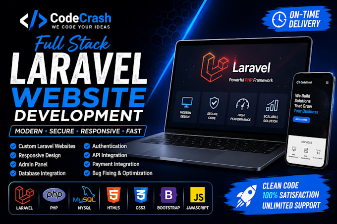build a responsive full stack laravel website
