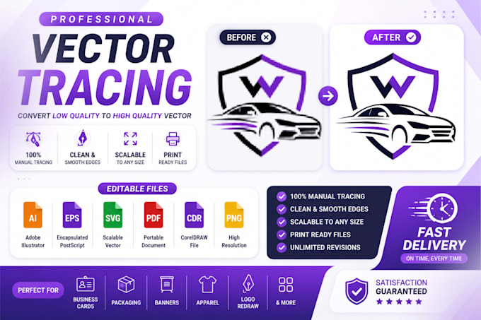 redraw, trace, vectorize your logo in high quality