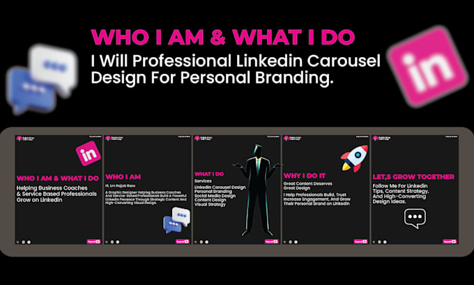 professional linkedin carousel design  for personal branding